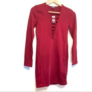 Express NWT plunge bodycon mini dress